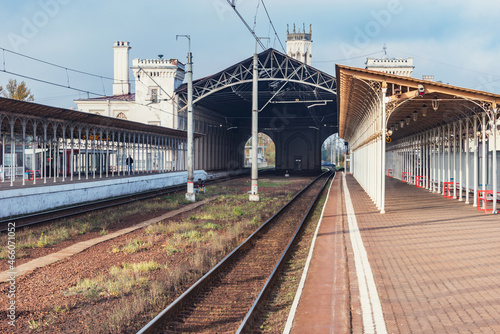 Railway station. Peterhof (near Saint Petersburg). Russia.