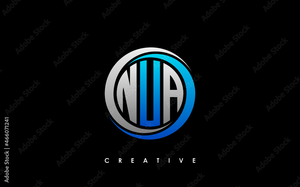 NUA Letter Initial Logo Design Template Vector Illustration NUA Letter Initial Logo Design Template Vector Illustration