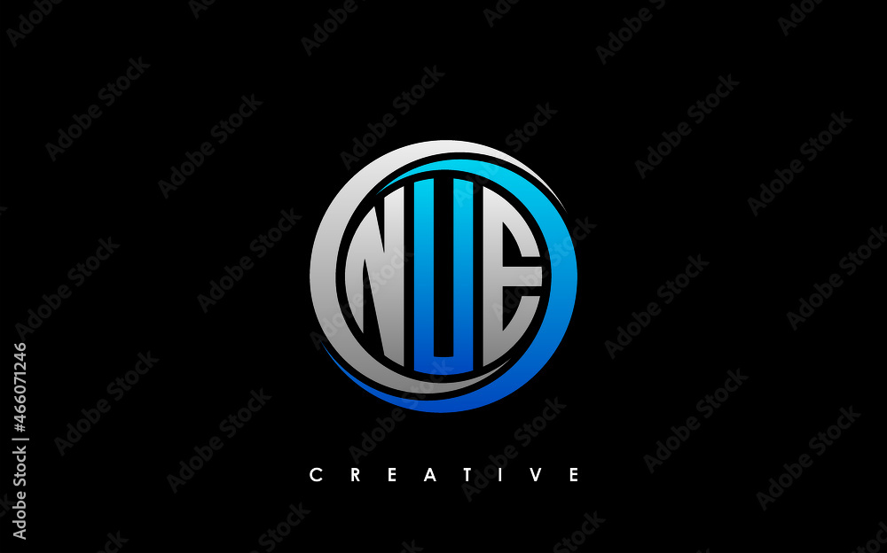 NUE Letter Initial Logo Design Template Vector Illustration NUE Letter Initial Logo Design Template Vector Illustration