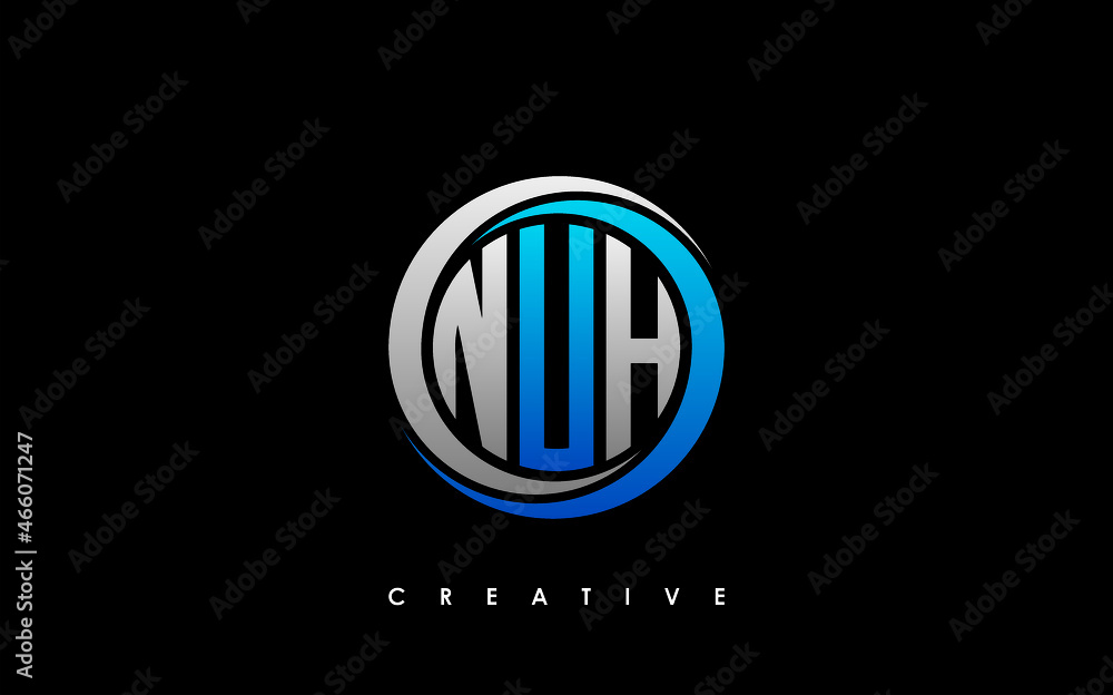 NUH Letter Initial Logo Design Template Vector Illustration NUH Letter Initial Logo Design Template Vector Illustration