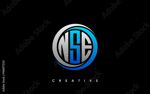NSE Letter Initial Logo Design Template Vector Illustration photo