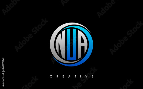 NUA Letter Initial Logo Design Template Vector Illustration photo