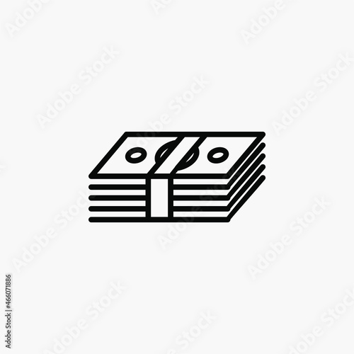 Money, cash line icon design concept 