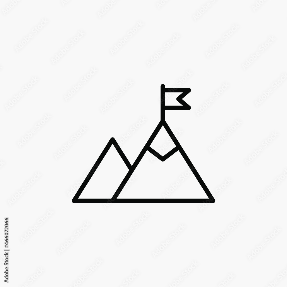 Mountain, hill, peak line icon design concept Mountain, hill, peak line icon design concept