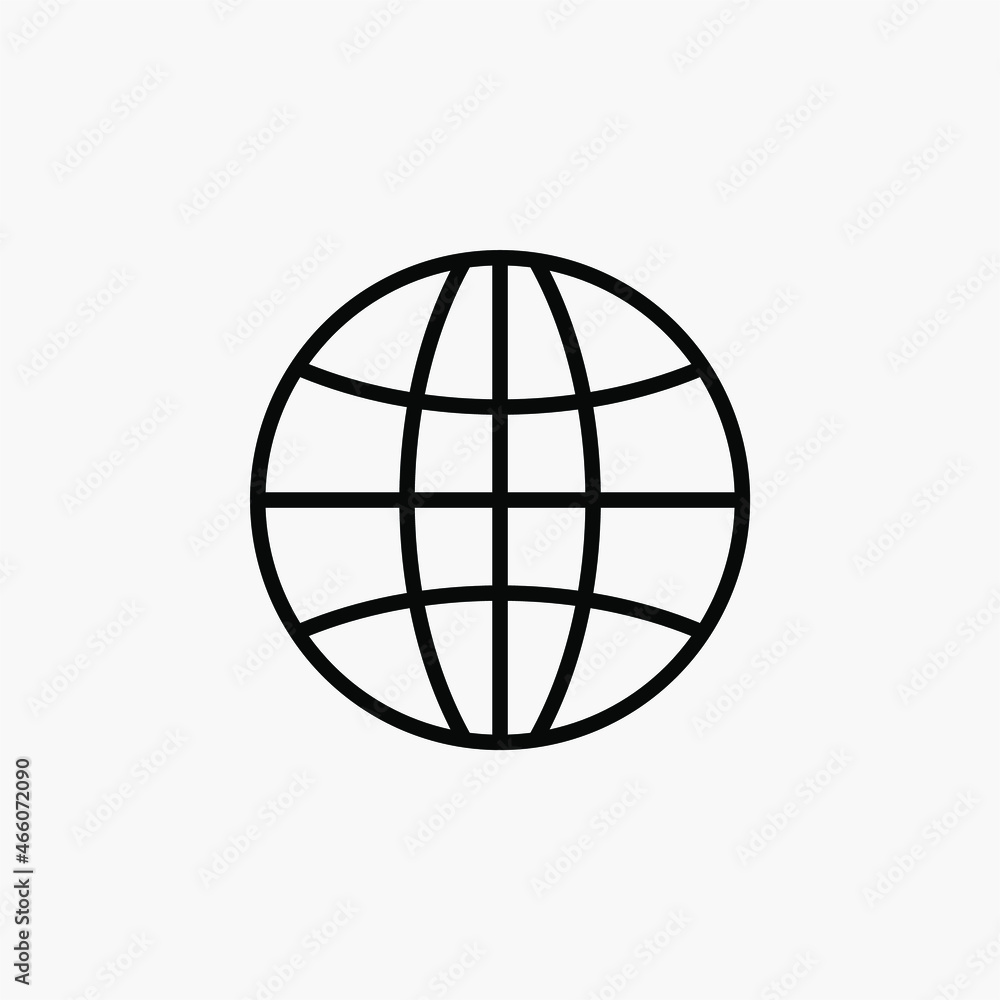 Internet, globe, world line icon design concept Internet, globe, world line icon design concept
