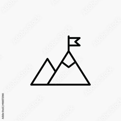 Mountain, hill, peak line icon design concept 