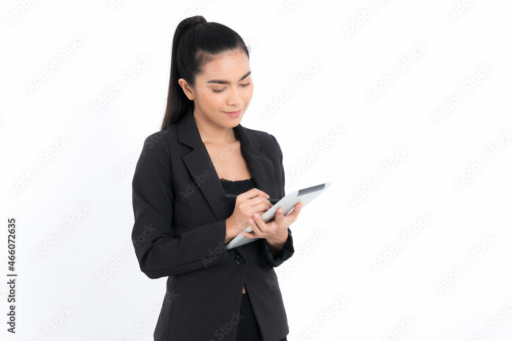 Business woman using tablet. Business woman using tablet.