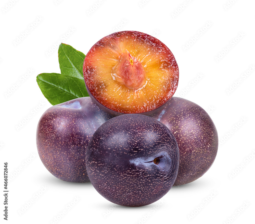cherry plum isolated on white