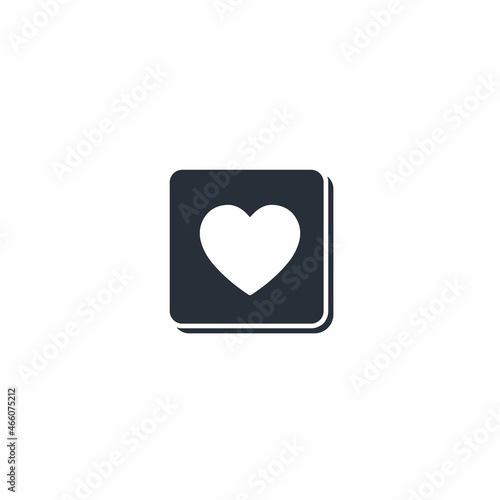 Heart button. Vector icon isolated on white background.