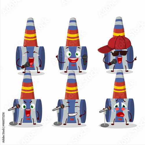 A Cute Cartoon design concept of bue party blower singing a famous song