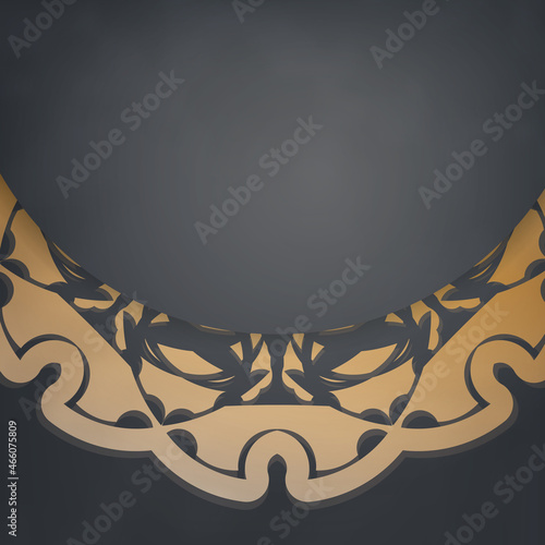 Congratulatory Flyer in black with Greek gold ornaments prepared for printing.