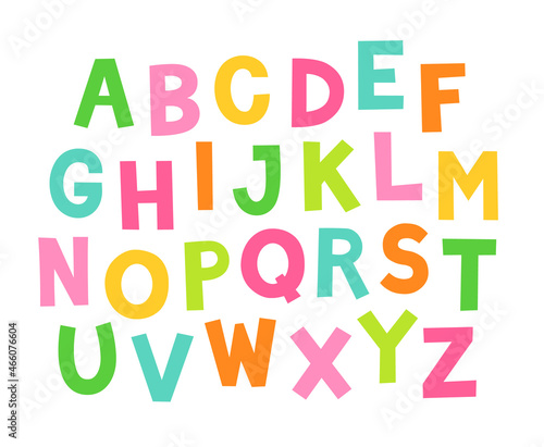 Cute colorful hand drawing alphabet.