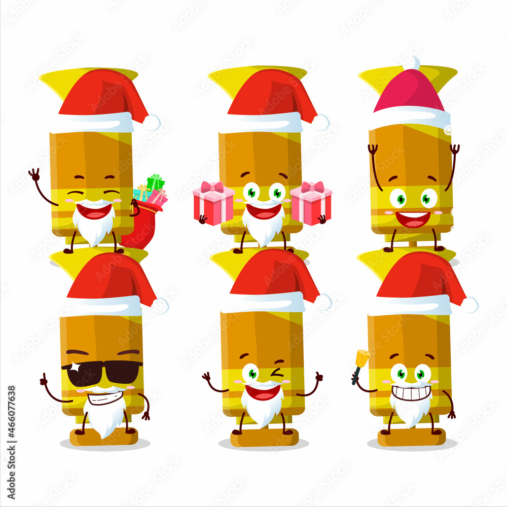 Santa Claus emoticons with orange spray trumpet cartoon character