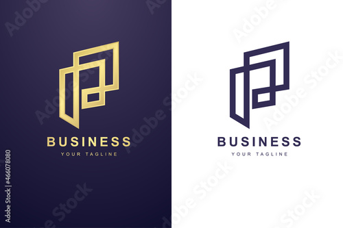 Initial Letter P Logo For Business or Media Company.