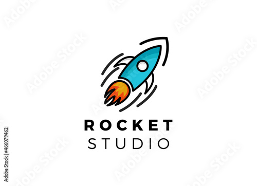 Rocket logo vector icon template. Space logo Designs template