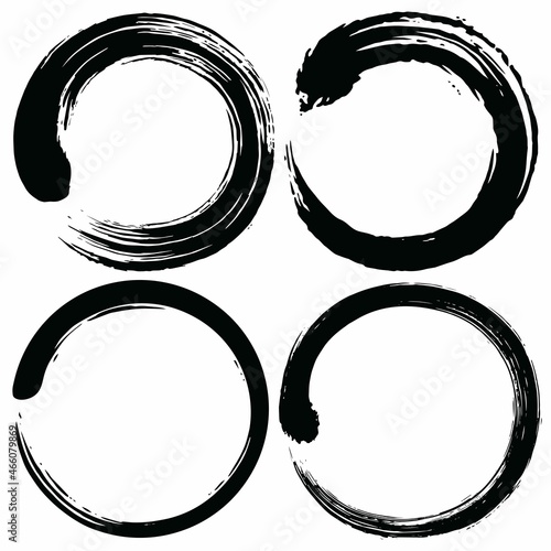 Enso Zen Circle Brush Vector Logo Illustration Set Collection Pack photo