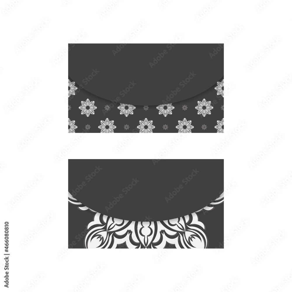 Black business card with abstract white pattern for your personality.