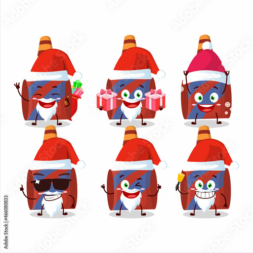Santa Claus emoticons with red party blower cartoon character