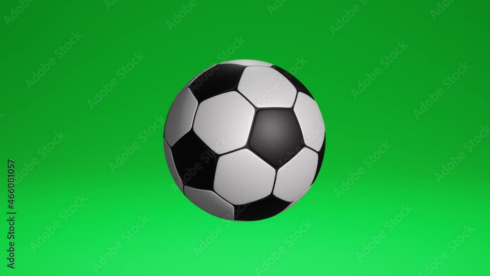 3D animation soccer ball rotating on an isolated green screen background for your advertising or social media posts 3D animation soccer ball rotating on an isolated green screen background for your advertising or social media posts