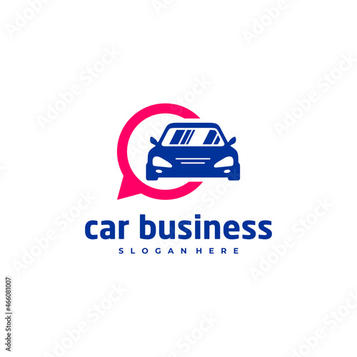 Car chat logo vector template, Creative car logo design concepts