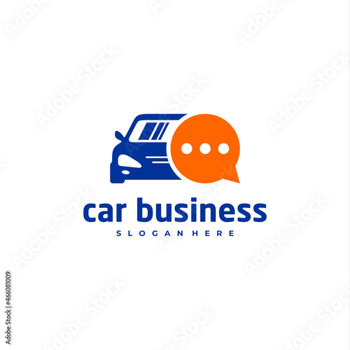 Car chat logo vector template, Creative car logo design concepts
