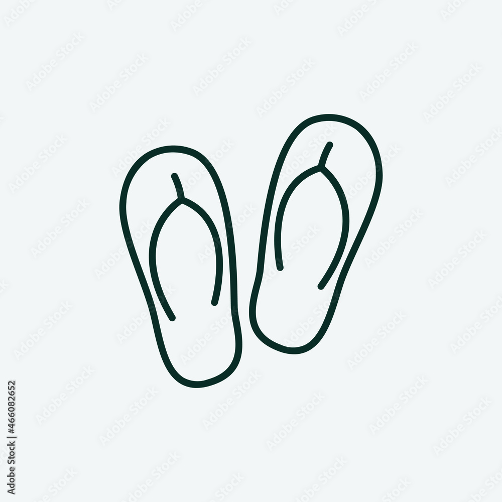 Flip-flops vector icon illustration sign Flip-flops vector icon illustration sign