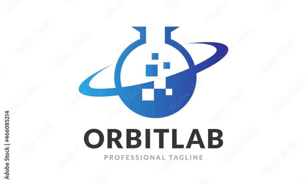 Orbital Lab Data Science Lab Logo Design Vector Icon Illustrations. Orbital Lab Data Science Lab Logo Design Vector Icon Illustrations.