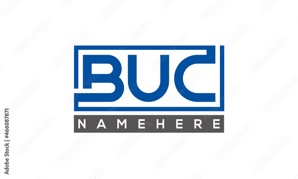 BUC Letters Logo With Rectangle Logo Vector BUC Letters Logo With Rectangle Logo Vector