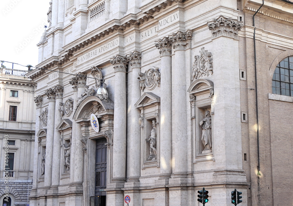 Sant'Andrea della Valle Church Facade in Rome, Italy