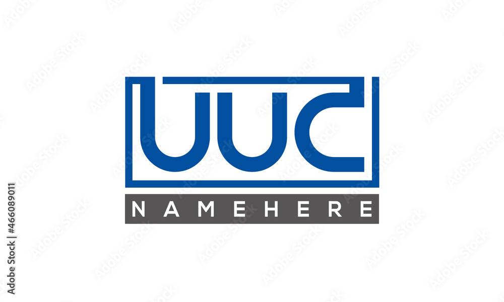 UUC Letters Logo With Rectangle Logo Vector UUC Letters Logo With Rectangle Logo Vector