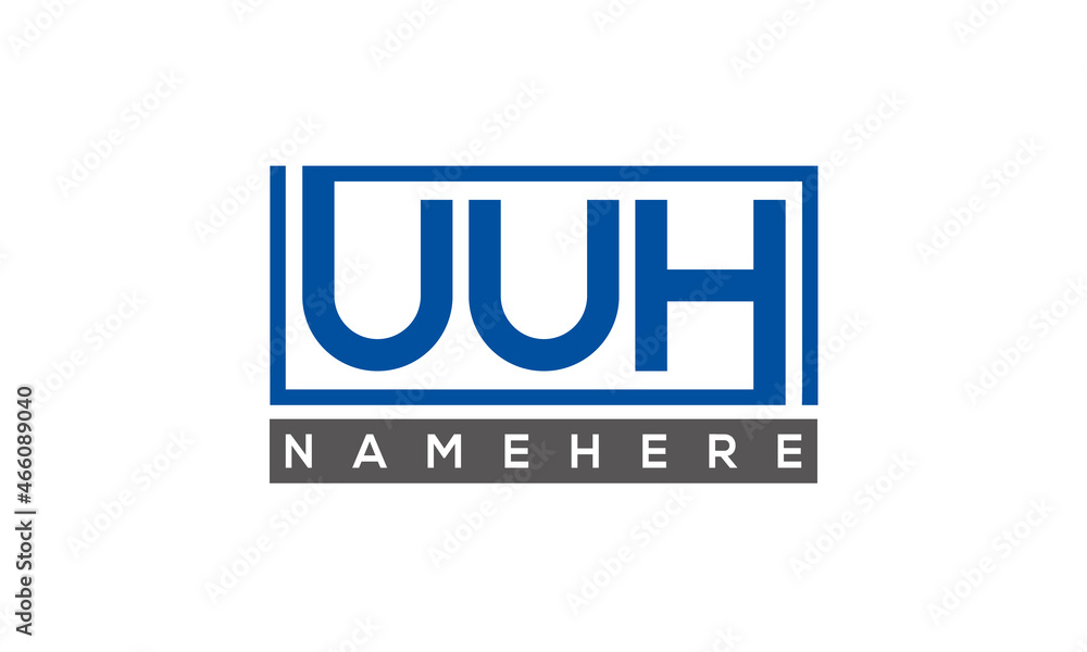 UUH Letters Logo With Rectangle Logo Vector UUH Letters Logo With Rectangle Logo Vector