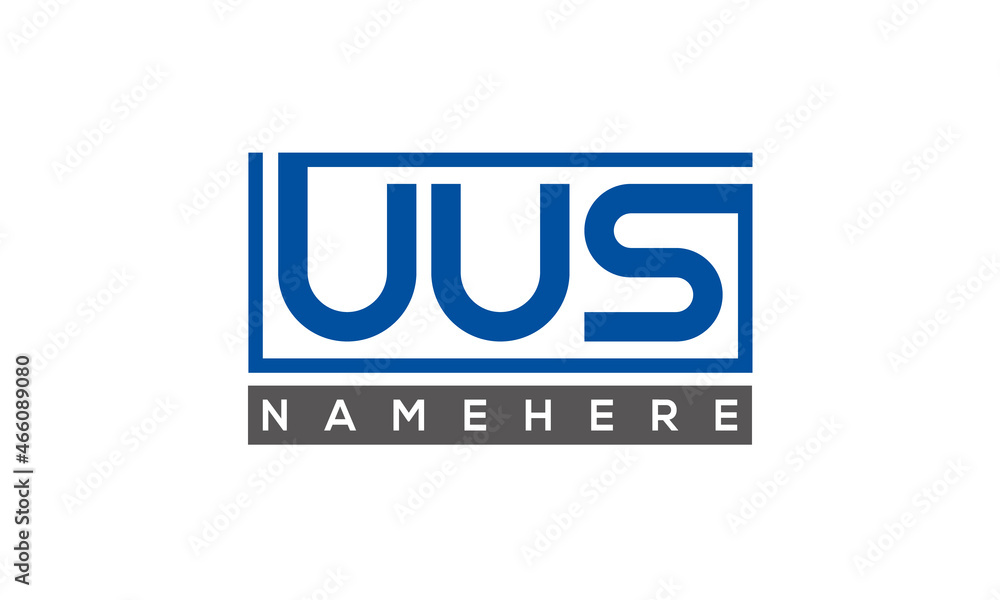 UUS Letters Logo With Rectangle Logo Vector UUS Letters Logo With Rectangle Logo Vector