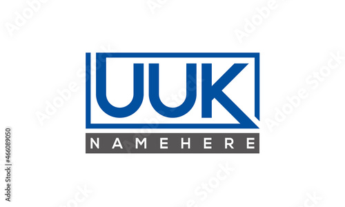 UUK Letters Logo With Rectangle Logo Vector
