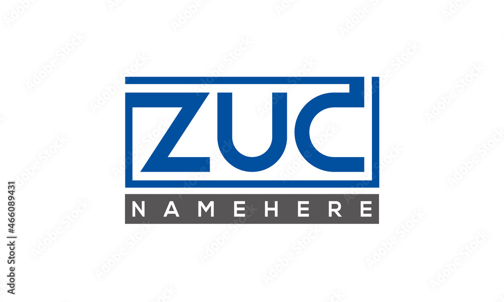 ZUC Letters Logo With Rectangle Logo Vector ZUC Letters Logo With Rectangle Logo Vector