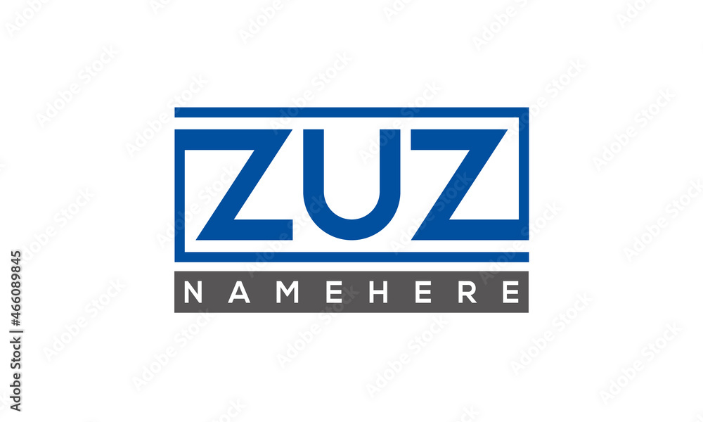 ZUZ Letters Logo With Rectangle Logo Vector ZUZ Letters Logo With Rectangle Logo Vector