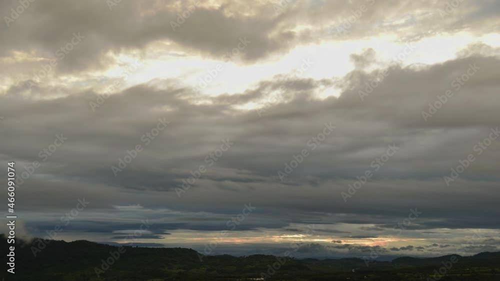 Aerial sunset view over. Sky with clouds. Sky background Aerial sunset view over. Sky with clouds. Sky background