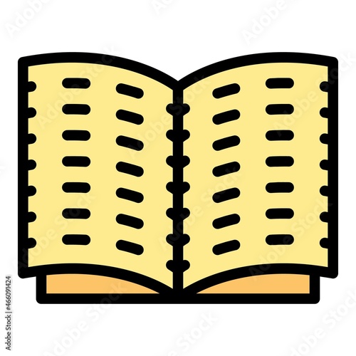 Inclusive education for blind book icon. Outline inclusive education for blind book vector icon thin line color flat on white