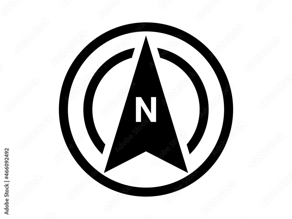 North arrows symbol. Compass direction for map. North arrows symbol. Compass direction for map.