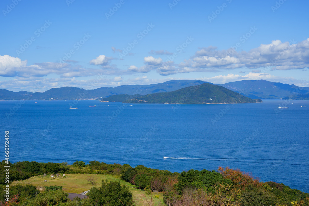 瀬戸内海 香川県さぬき市から小豆島方面を2021年10月撮影