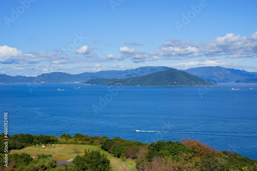 瀬戸内海 香川県さぬき市から小豆島方面を2021年10月撮影