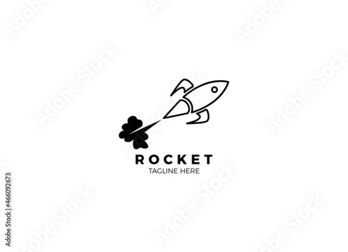 rocket advance technology launching vector logo design