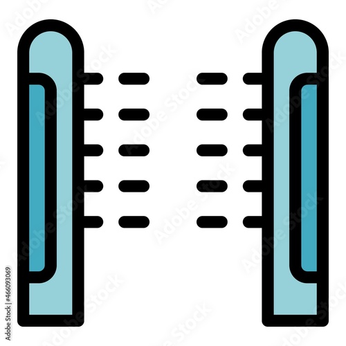Laser turnstile icon. Outline laser turnstile vector icon color flat isolated