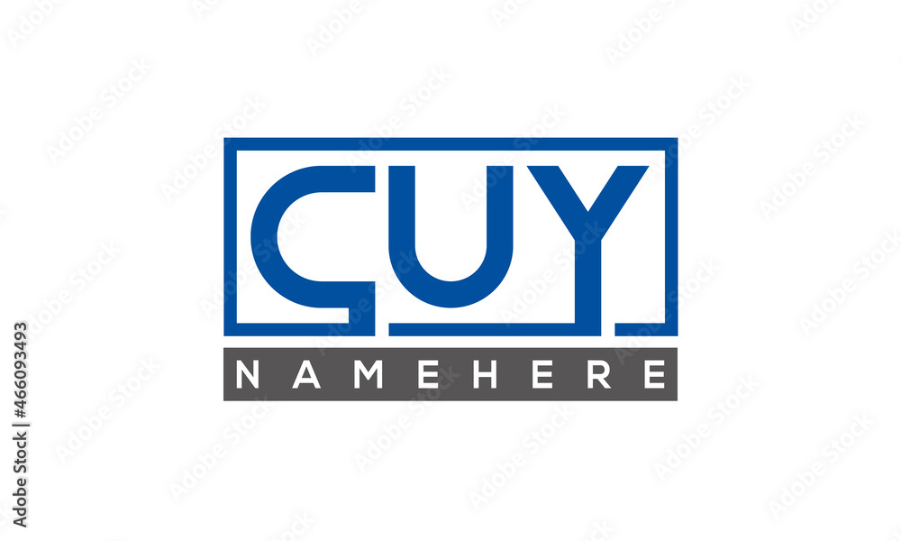 CUY Letters Logo With Rectangle Logo Vector CUY Letters Logo With Rectangle Logo Vector
