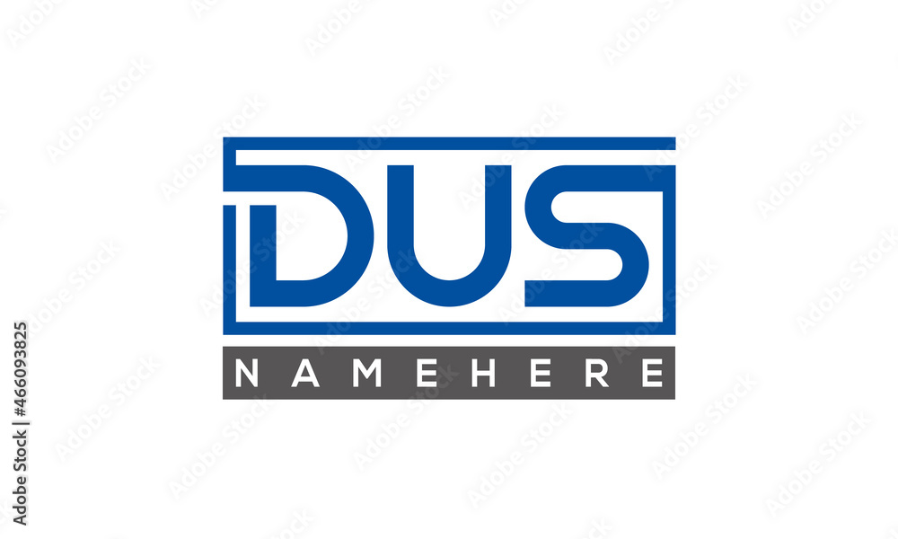 DUS Letters Logo With Rectangle Logo Vector DUS Letters Logo With Rectangle Logo Vector