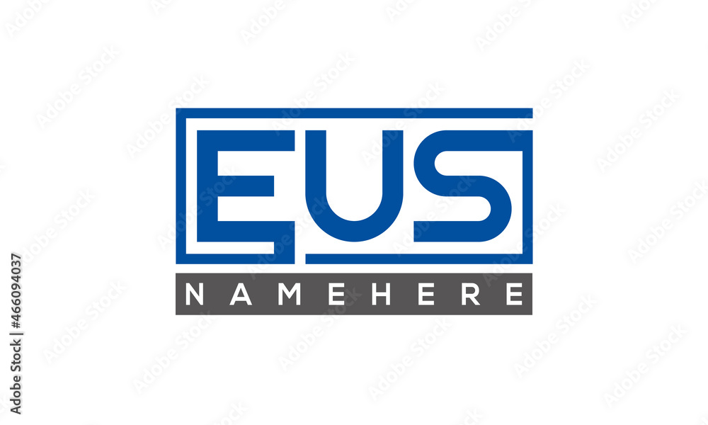 EUS Letters Logo With Rectangle Logo Vector EUS Letters Logo With Rectangle Logo Vector