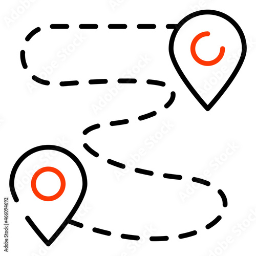 An editable design icon of route