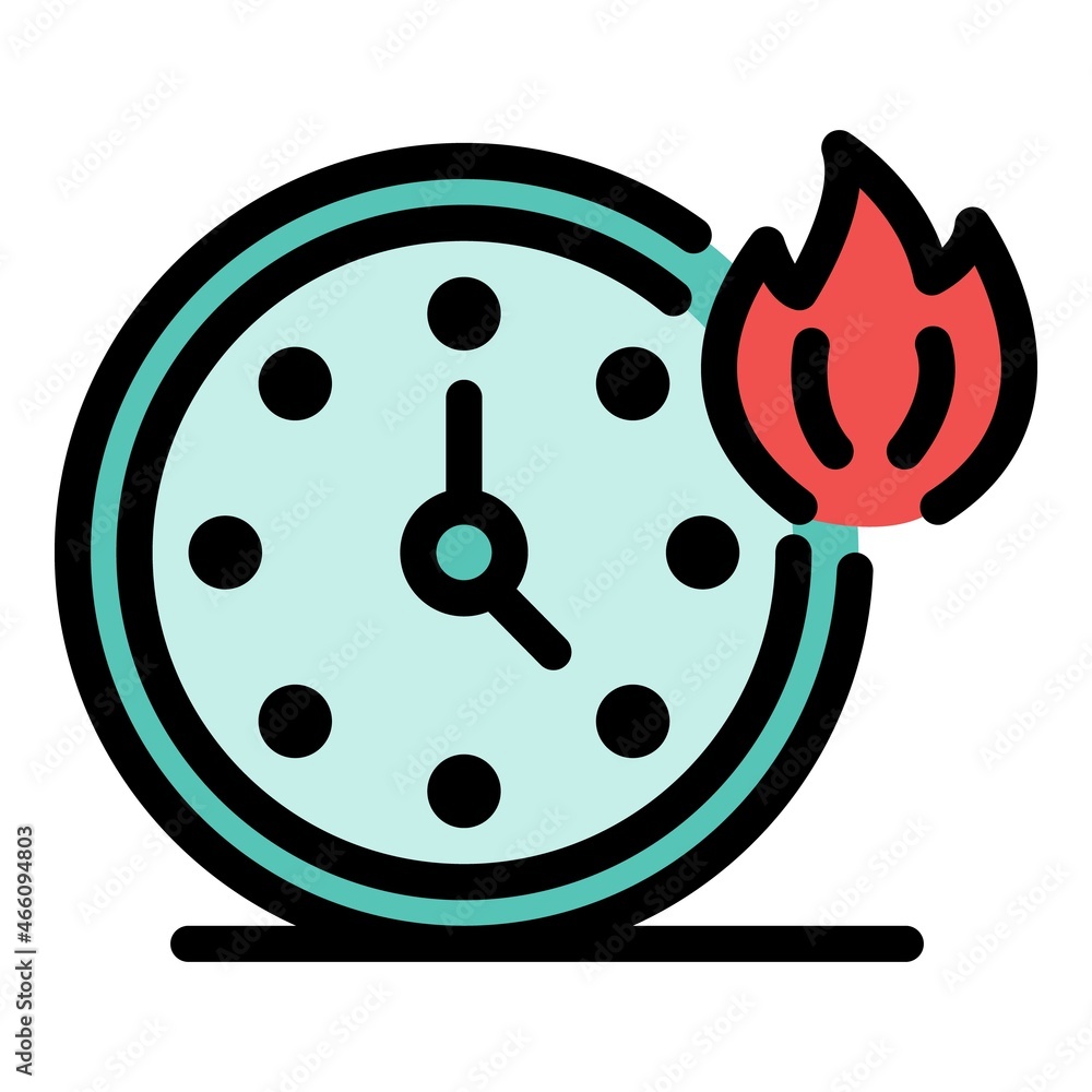 Workout time icon. Outline workout time vector icon color flat isolated Workout time icon. Outline workout time vector icon color flat isolated