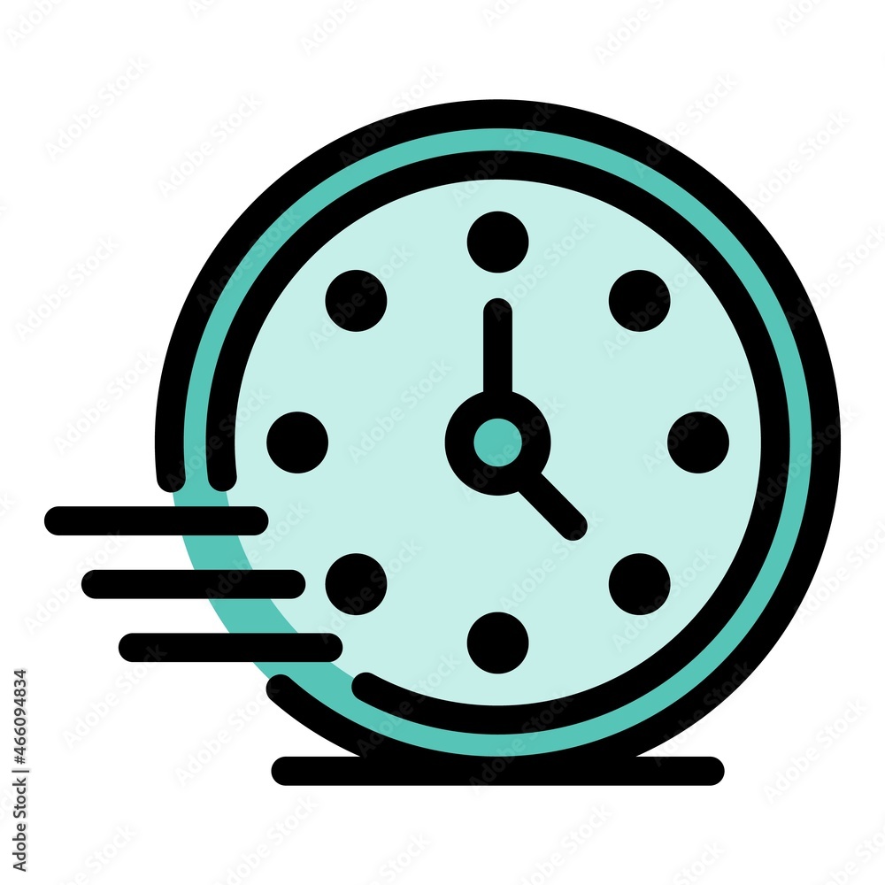 Fitness time icon. Outline fitness time vector icon color flat isolated Fitness time icon. Outline fitness time vector icon color flat isolated