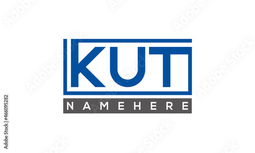 KUT Letters Logo With Rectangle Logo Vector