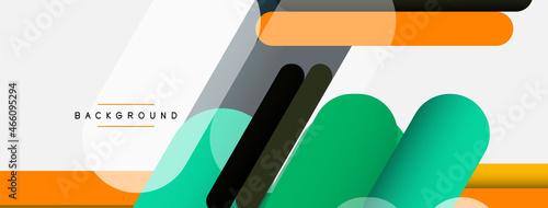 Overlapping round shapes and lines background. Vector illustration for wallpaper banner background or landing page
